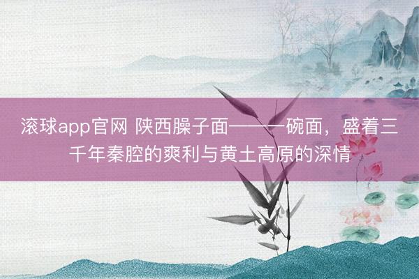 滚球app官网 陕西臊子面——一碗面，盛着三千年秦腔的爽利与黄土高原的深情