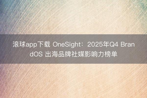 滚球app下载 OneSight：2025年Q4 BrandOS 出海品牌社媒影响力榜单