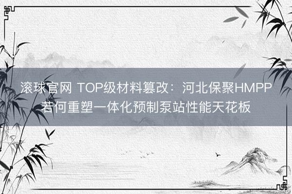 滚球官网 TOP级材料篡改：河北保聚HMPP若何重塑一体化预制泵站性能天花板