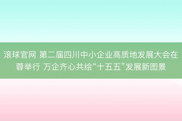 滚球官网 第二届四川中小企业高质地发展大会在蓉举行 万企齐心共绘“十五五”发展新图景