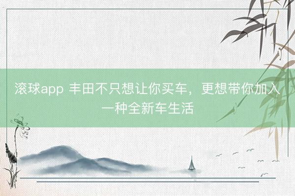 滚球app 丰田不只想让你买车，更想带你加入一种全新车生活