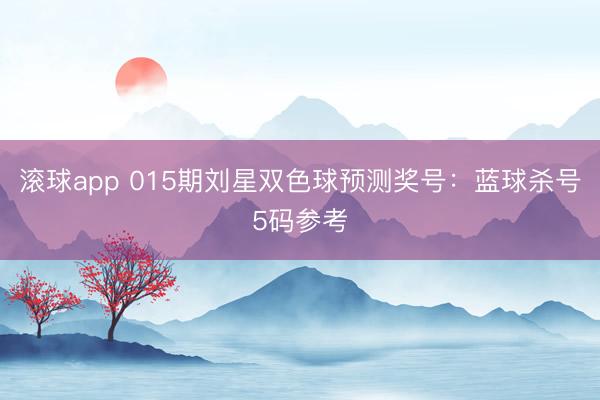 滚球app 015期刘星双色球预测奖号:蓝球杀号5码参考