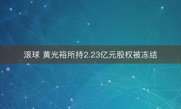 滚球 黄光裕所持2.23亿元股权被冻结