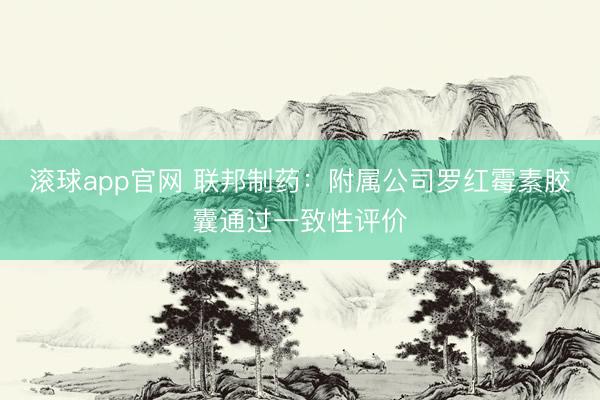滚球app官网 联邦制药：附属公司罗红霉素胶囊通过一致性评价