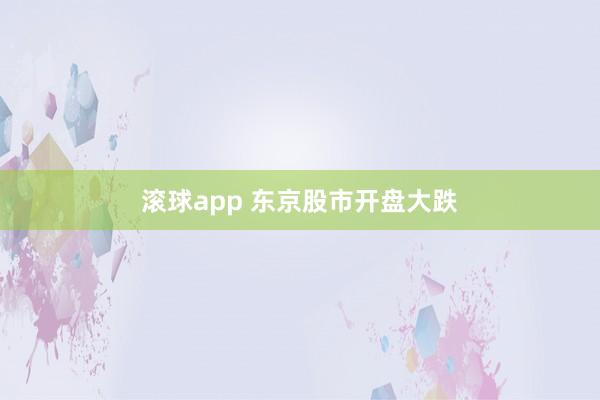 滚球app 东京股市开盘大跌