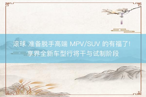 滚球 准备脱手高端 MPV/SUV 的有福了! 享界全新车型行将干与试制阶段