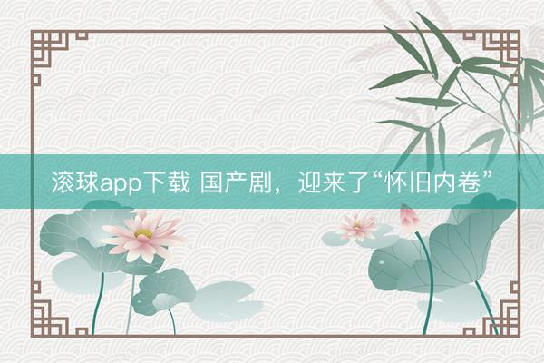 滚球app下载 国产剧，迎来了“怀旧内卷”
