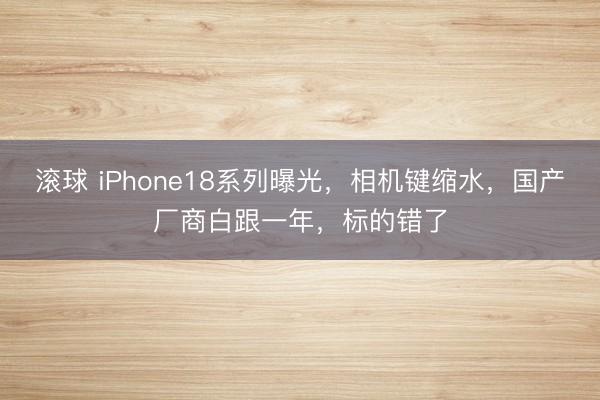 滚球 iPhone18系列曝光,相机键缩水,国产厂商白跟一年,标的错了