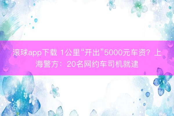 滚球app下载 1公里“开出”5000元车资？上海警方：20名网约车司机就逮