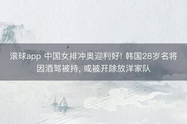 滚球app 中国女排冲奥迎利好! 韩国28岁名将因酒驾被持， 或被开除放洋家队