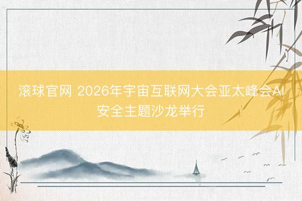 滚球官网 2026年宇宙互联网大会亚太峰会AI安全主题沙龙举行