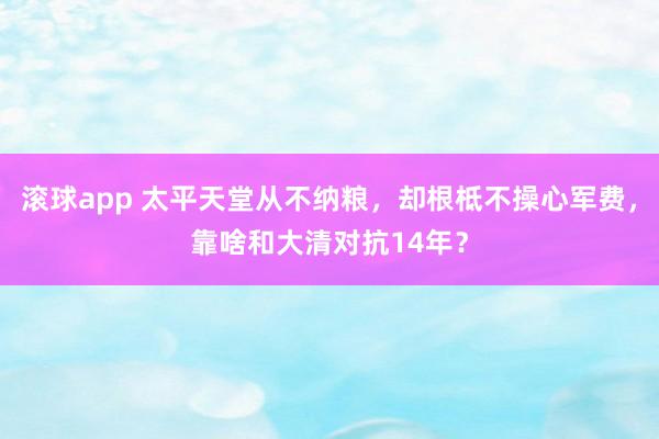 滚球app 太平天堂从不纳粮，却根柢不操心军费，靠啥和大清对抗14年？