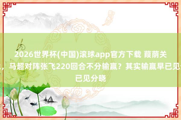 2026世界杯(中国)滚球app官方下载 葭荫关之战,马超对阵张飞220回合不分输赢?其实输赢早已见分晓