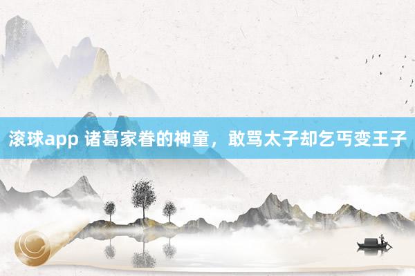 滚球app 诸葛家眷的神童，敢骂太子却乞丐变王子