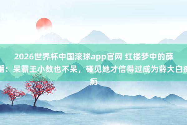 2026世界杯中国滚球app官网 红楼梦中的薛蟠：呆霸王小数也不呆，碰见她才信得过成为薛大白痴
