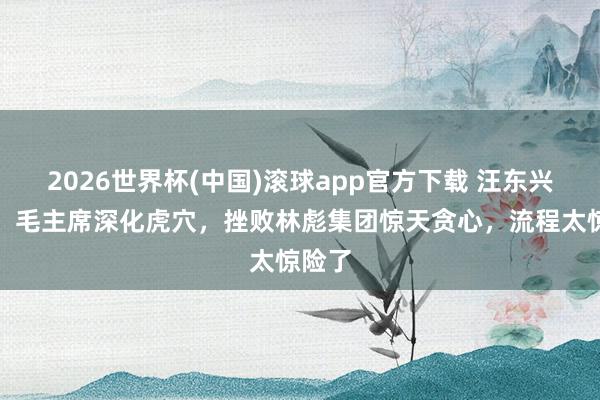 2026世界杯(中国)滚球app官方下载 汪东兴回忆：毛主席深化虎穴，挫败林彪集团惊天贪心，流程太惊险了