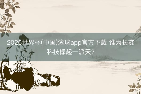 2026世界杯(中国)滚球app官方下载 谁为长鑫科技撑起一派天?