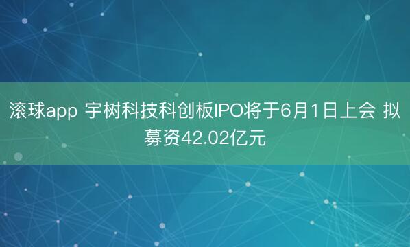 滚球app 宇树科技科创板IPO将于6月1日上会 拟募资42.02亿元