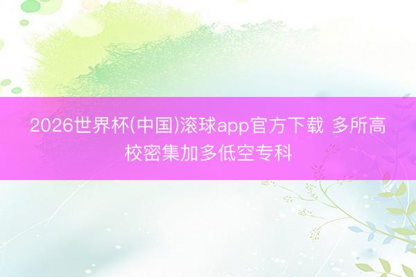 2026世界杯(中国)滚球app官方下载 多所高校密集加多低空专科
