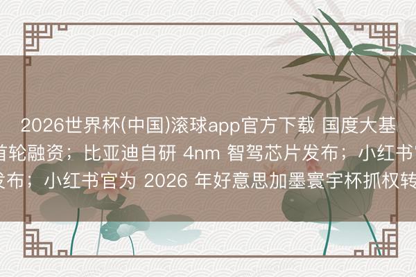 2026世界杯(中国)滚球app官方下载 国度大基金领投 DeepSeek 首轮融资；比亚迪自研 4nm 智驾芯片发布；小红书官为 2026 年好意思加墨寰宇杯抓权转播商｜Do早报
