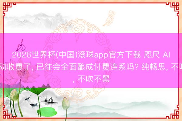 2026世界杯(中国)滚球app官方下载 咫尺 AI 齐开动收费了， 已往会全面酿成付费连系吗? 纯畅思， 不吹不黑