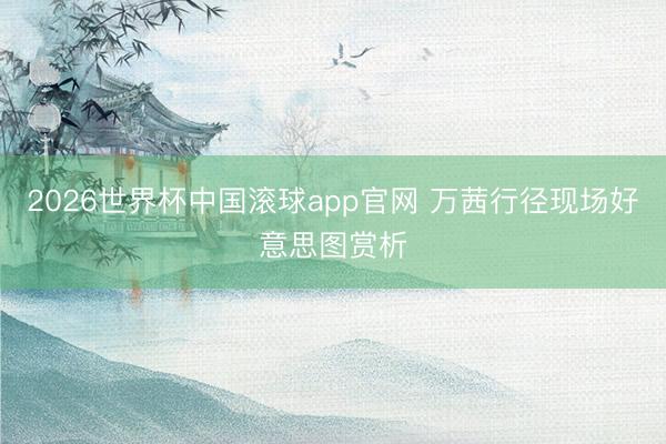 2026世界杯中国滚球app官网 万茜行径现场好意思图赏析