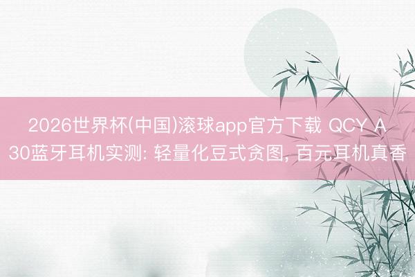 2026世界杯(中国)滚球app官方下载 QCY A30蓝牙耳机实测: 轻量化豆式贪图， 百元耳机真香