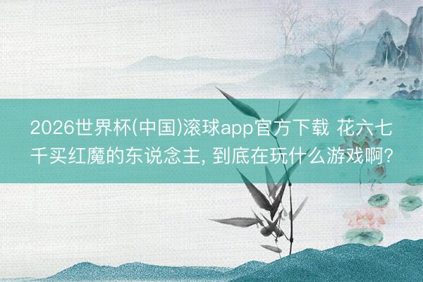 2026世界杯(中国)滚球app官方下载 花六七千买红魔的东说念主， 到底在玩什么游戏啊?