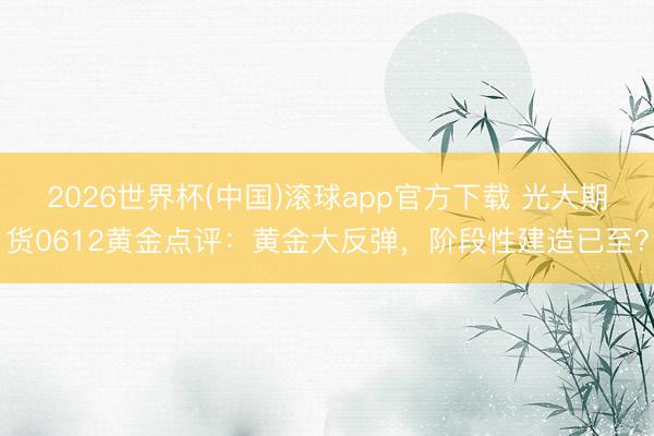 2026世界杯(中国)滚球app官方下载 光大期货0612黄金点评：黄金大反弹，阶段性建造已至？