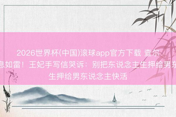 2026世界杯(中国)滚球app官方下载 查尔斯新婚夜鼻息如雷！王妃手写信哭诉：别把东说念主生押给男东说念主快活