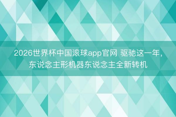 2026世界杯中国滚球app官网 驱驰这一年,东说念主形机器东说念主全新转机