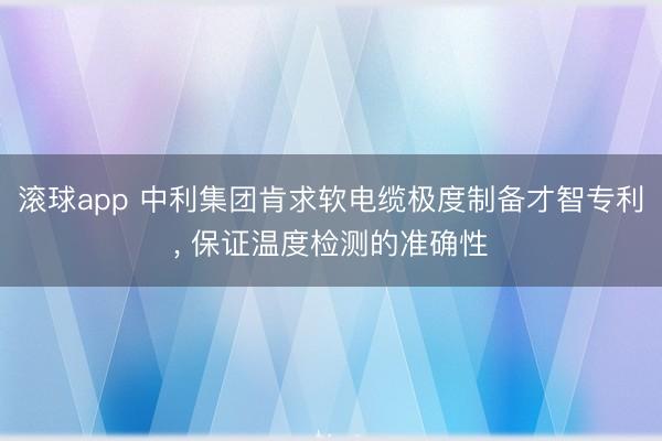 滚球app 中利集团肯求软电缆极度制备才智专利， 保证温度检测的准确性
