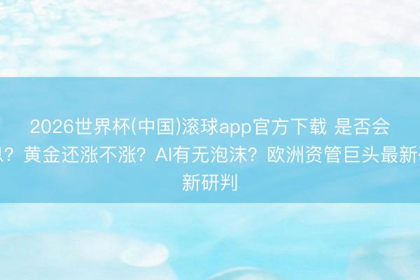 2026世界杯(中国)滚球app官方下载 是否会加息？黄金还涨不涨？AI有无泡沫？欧洲资管巨头最新研判