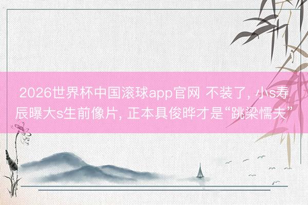 2026世界杯中国滚球app官网 不装了， 小s寿辰曝大s生前像片， 正本具俊晔才是“跳梁懦夫”