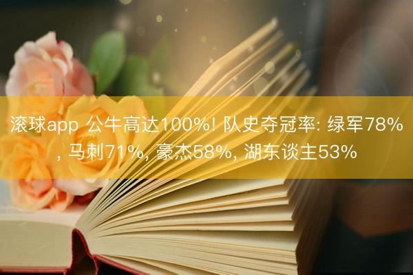 滚球app 公牛高达100%! 队史夺冠率: 绿军78%, 马刺71%, 豪杰58%, 湖东谈主53%