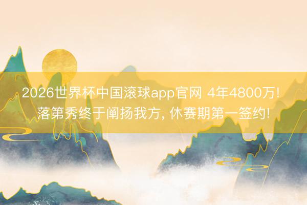 2026世界杯中国滚球app官网 4年4800万! 落第秀终于阐扬我方, 休赛期第一签约!